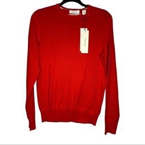 CALVIN KLEIN Red Coral Pull Over Sweater Size XS